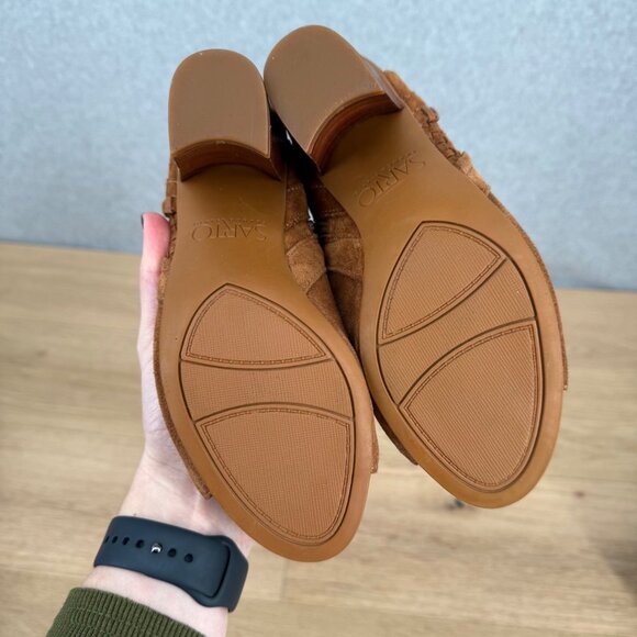 Franco Sarto Womens Sylvania Suede Leather Open Toe Heeled Booties Size 5.5 Boho - Picture 10 of 13